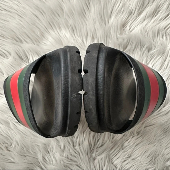 GUCCI Men’s Web Rubber Slide Sandal Size 11 - Picture 5 of 11